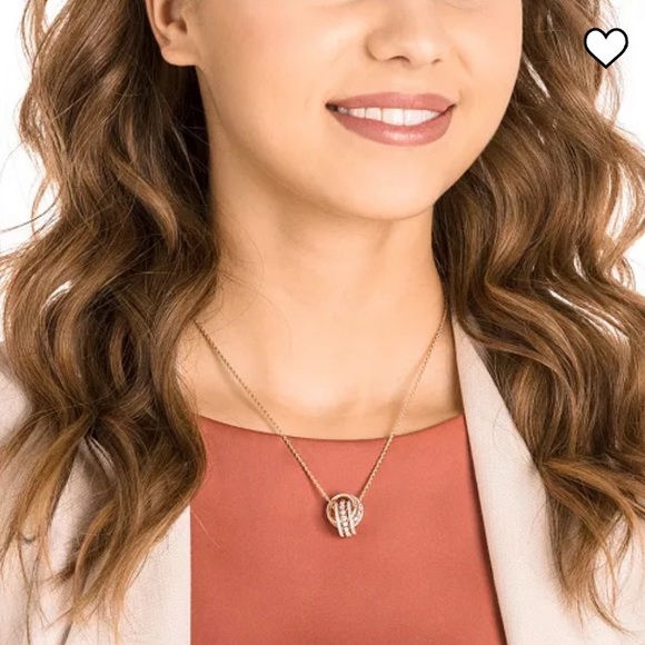 Swarovski Crystal Interlocking Ring Pendant Necklace - Picture 4 of 7